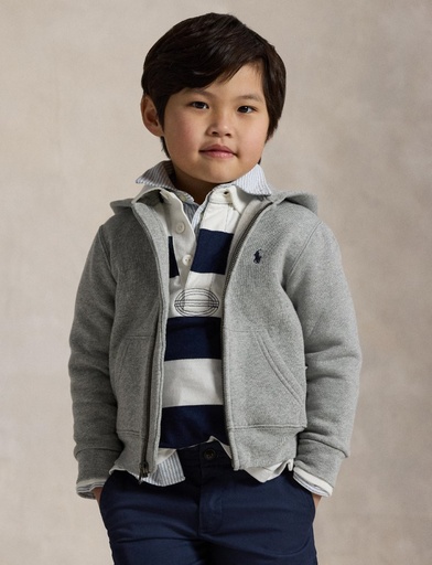 Sweater hooded met rits (2j-4j) dark sport heather 