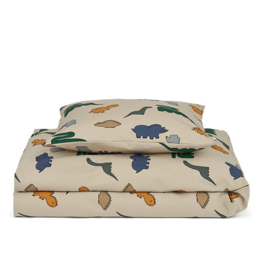 Down cover single bed Carl dinosaurs - mist 