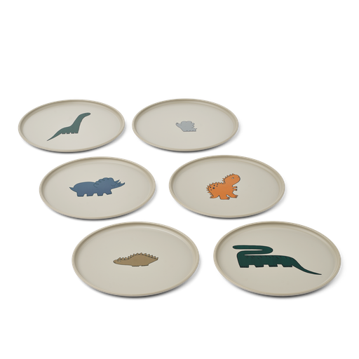 Plate Remco - 6 pieces dinosaurs - mist 