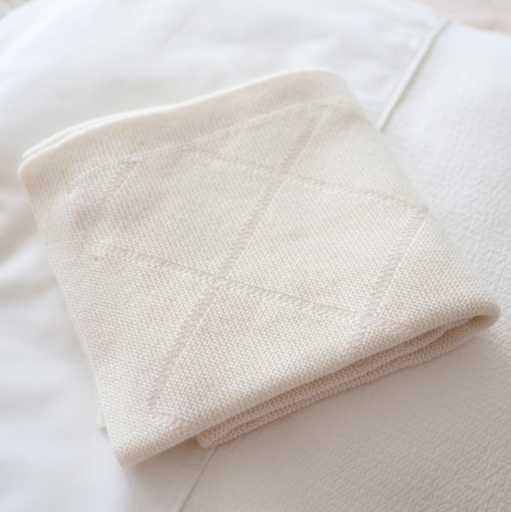 Blanket shawl (70x92cm) cashmere ivory