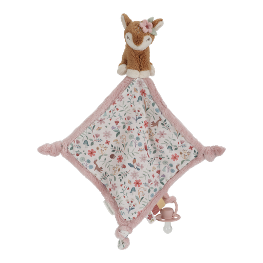 Cuddly blanket with deer fairy garden
