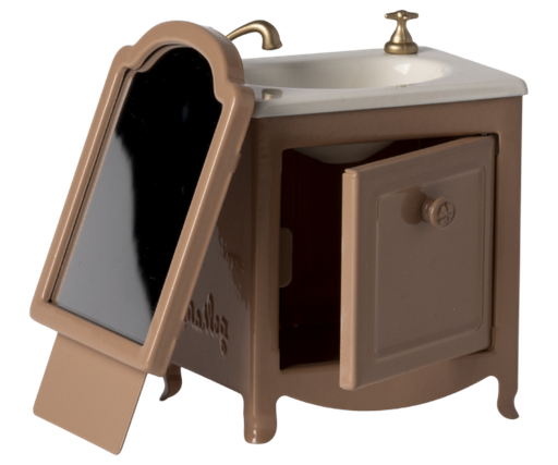 Wastafel met spiegel 15cm dark powder