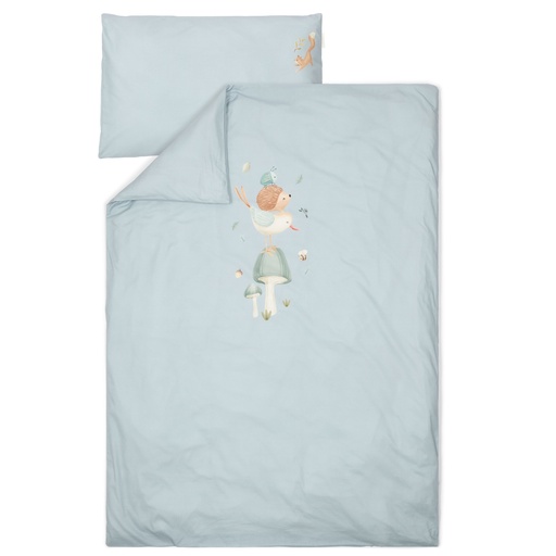 Housse de couette lit bébé bleu denim