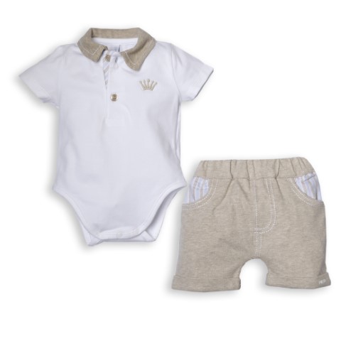 bodysuit en broek white-beige 