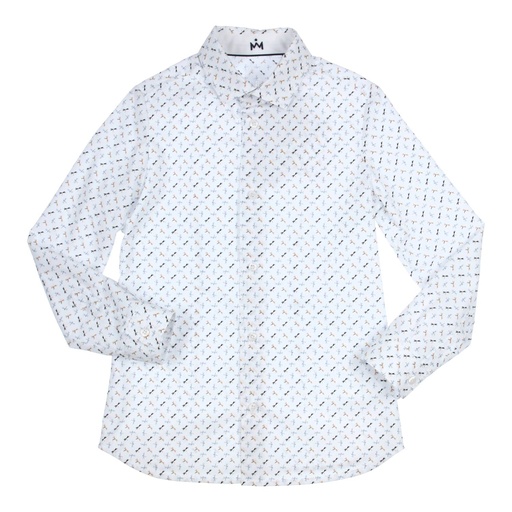Hemd Polly White - Camel 