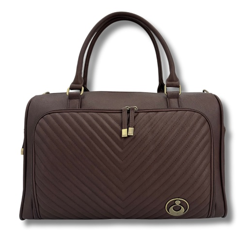 Verzorgingstas double zip diagonal (quilted) chocolate 