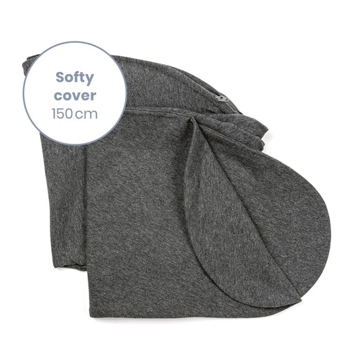 Housse de coussin Softy chine anthracite 
