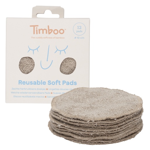 Washable pads - 12 pieces feather grey 