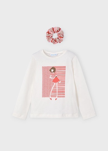 T-shirt met scrunchie bone 