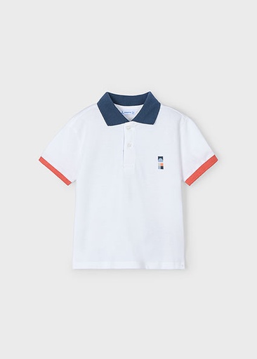 Polo white-peach 
