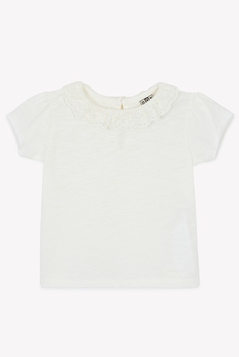 T-shirt met kraagje ecru 