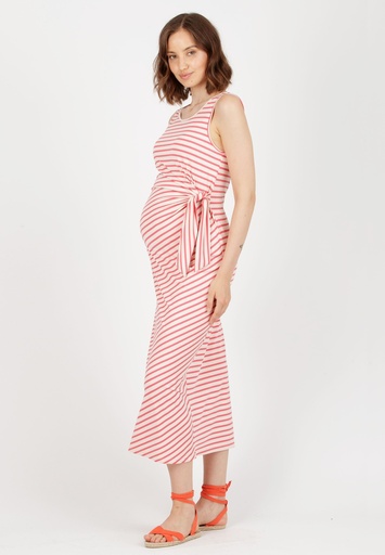 Jurk Karen R coral stripes 