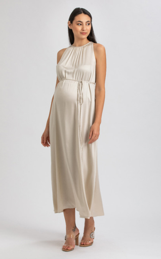 Zwangerschapsjurk maxi-lengte Clarissa icy beige 