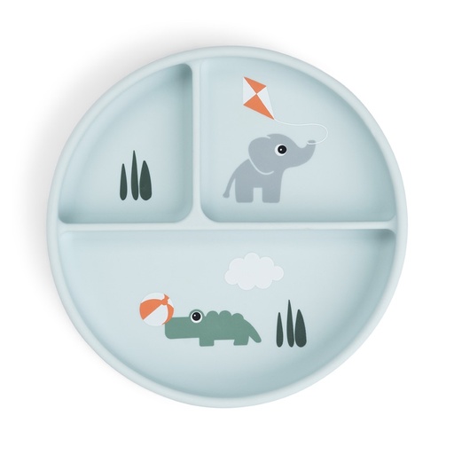 Bord met vakken (silicone) stick&stay Playground blue 