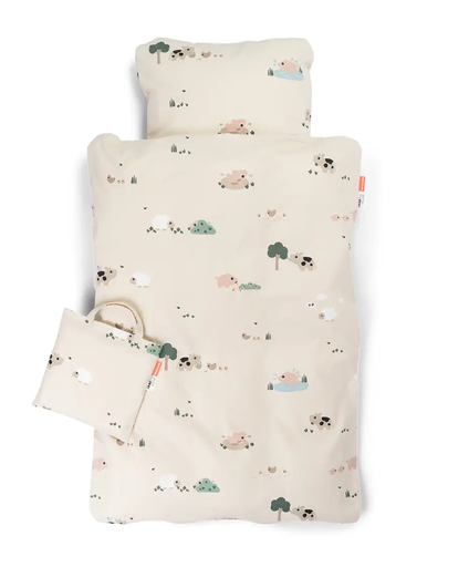 Duvet cover for junior bed Tiny farm sand