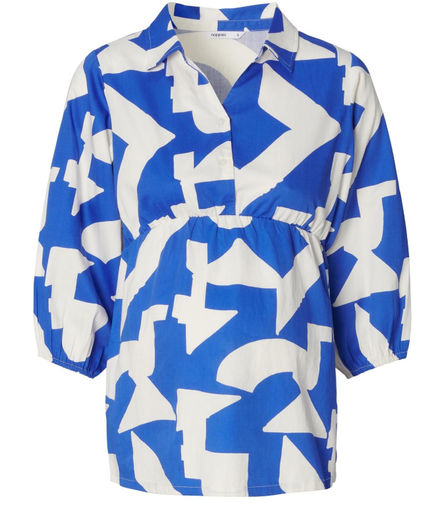 Borstvoedingsbloes Mayte 3/4 Mouwen Graphic Blue Print 