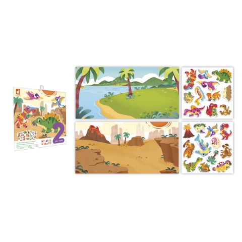 Dikke herkleerfbare stickers - dinosauren - 2 jaar