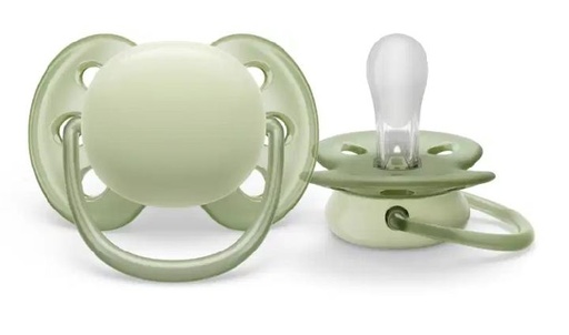 Fopspeen ultra soft +0m (2 stuks) soft beige/licht groen 