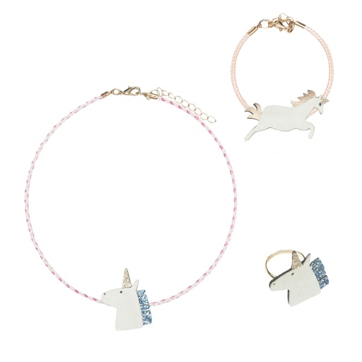 Juwelen eenhoorn set (3 stuks) multicolor