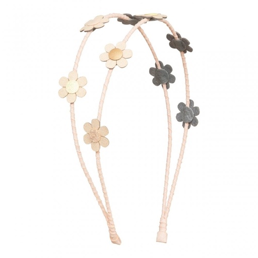 Diadeem madeliefje dubbel multicolor