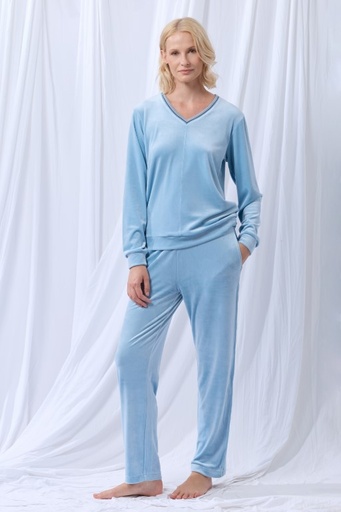 Pyjama fijn streepje blauw 