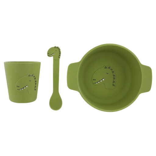 Baby eetset silicone 3-delig mr. dino 