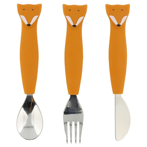 Eetset silicone 3 stuks mr. fox 
