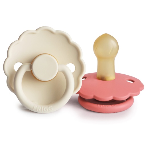 Fopspeen Daisy latex (2 stuks) CREAM/POPPY 