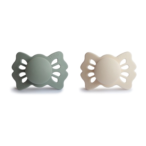 Fopspeen lucky silicone (2 stuks) Cream/Sage 