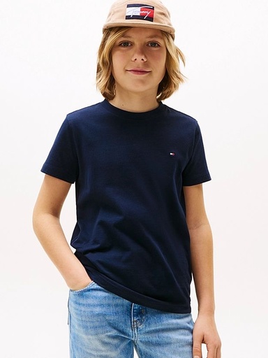 T-shirt met korte mouwen – essential katoen, regular fit dark night navy 