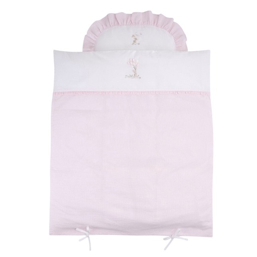 Donsovertrek park/wieg (80x70cm) + sloop Pink Garden Party 