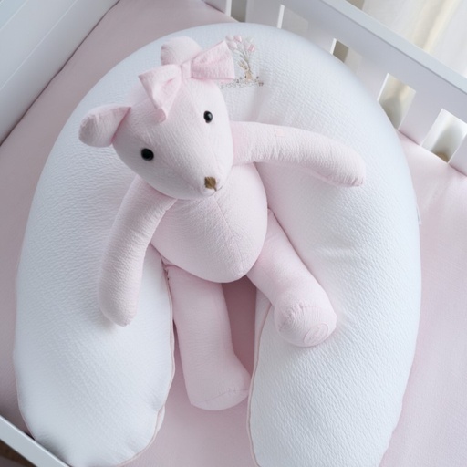 Doopdeken 100x135cm – jersey (Pink Garden Party) White/pink 