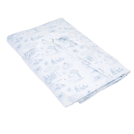 Drap-housse lit (70x140cm) Bleu clair imprimé
