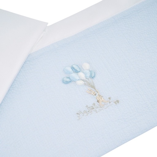 Laken bed en sloop (105x170cm) (Pink Garden Party) Light blue 