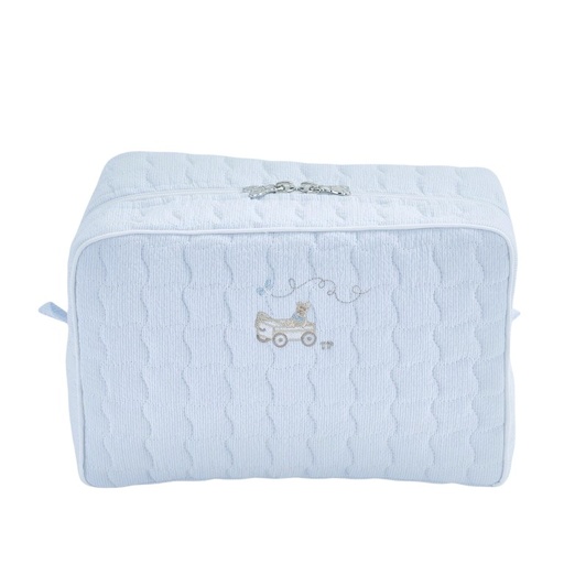 Trousse de toilette rectangulaire - imprimé matelassé Bleu clair