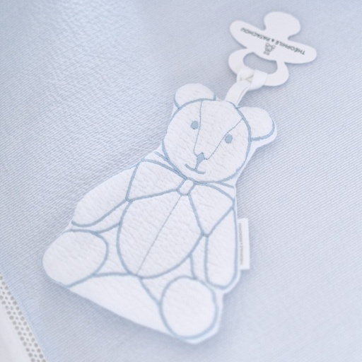 Speenhouder teddy Blue Garden Party White/light blue 