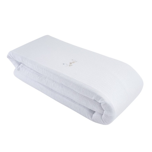 Bedbeschermer 210 cm – Gewafeld H: 23 cm White/light blue 