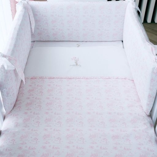 Protège lit 70cm - Coton (70x70x70cm) H:30cm Rose Garden Party