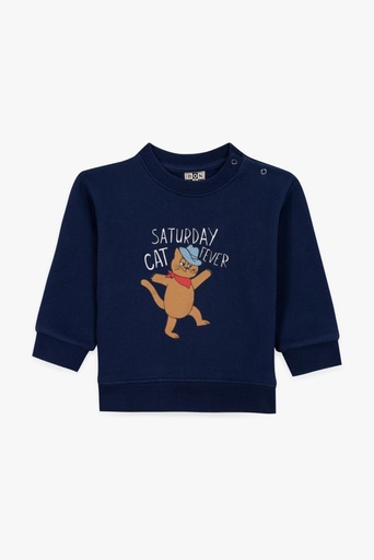 Trui Smily Cat Fever BLEU BRUT 