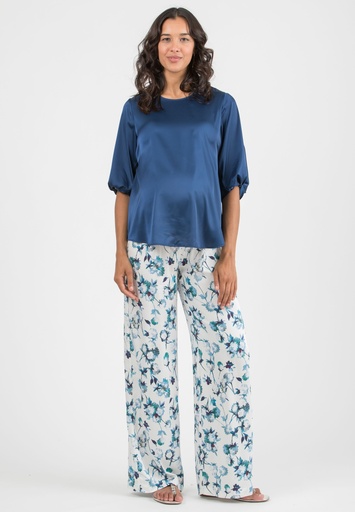 Zwangerschapsbloes Sydney - satijn cobalt blue 