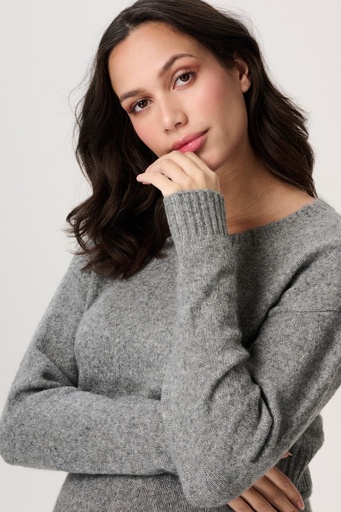 Voedingstrui met lange mouwen Mandal light grey melange 