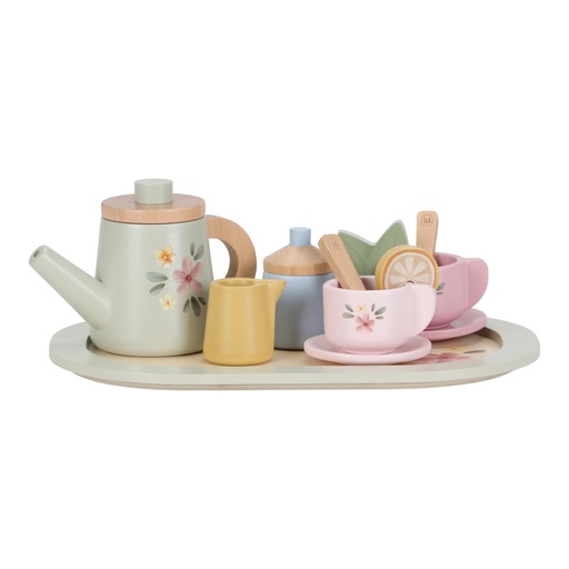 Houten theeservies multi 