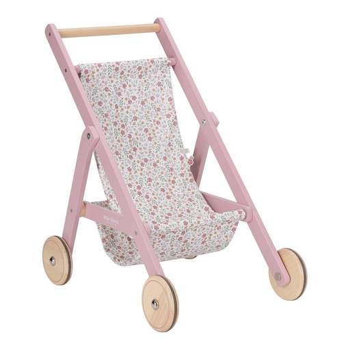 Wooden doll buggy Pink