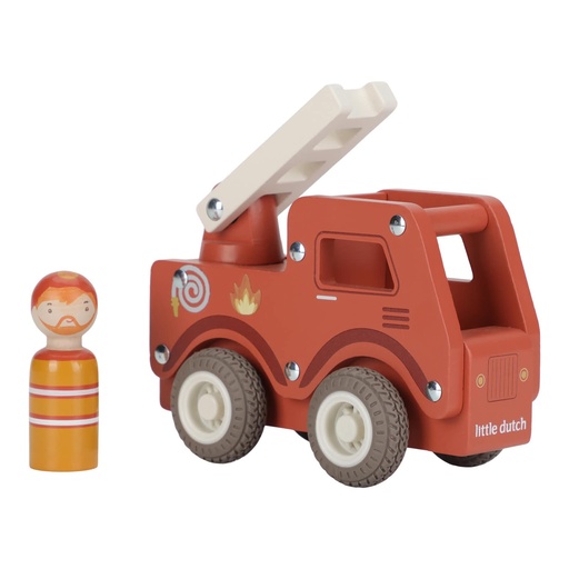 Houten brandweerwagen rood 