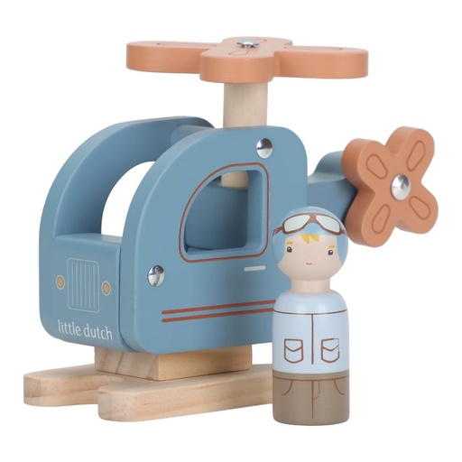 Hélicoptère en bois Blauw 