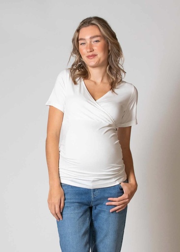 Borstvoedingsshirt met korte mouwen off white 