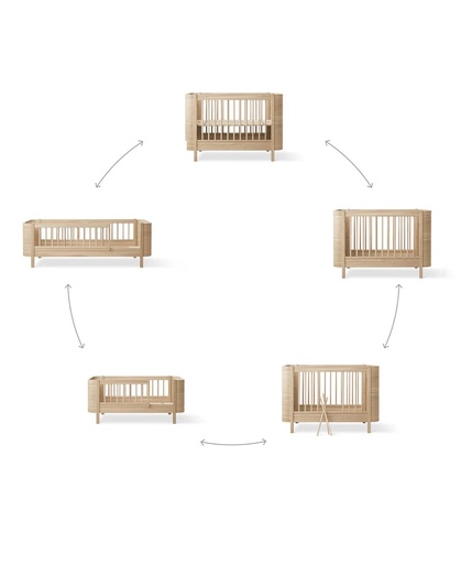 Conversie junior kit voor wood Mini+ cot bed oak 