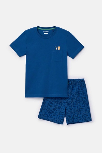 Pyjamashortset donkerblauw 
