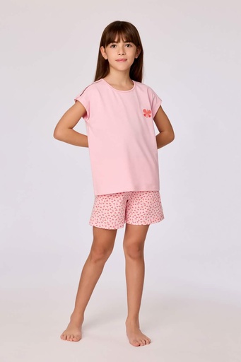 Ensemble pyjama short lichtroze 