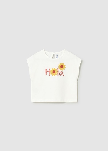 T-shirt met korte mouwen "hola" natural 